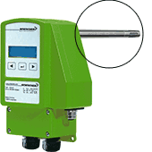 InPro-C.. sensors mounted for duct measurement on InCos-D transmitter